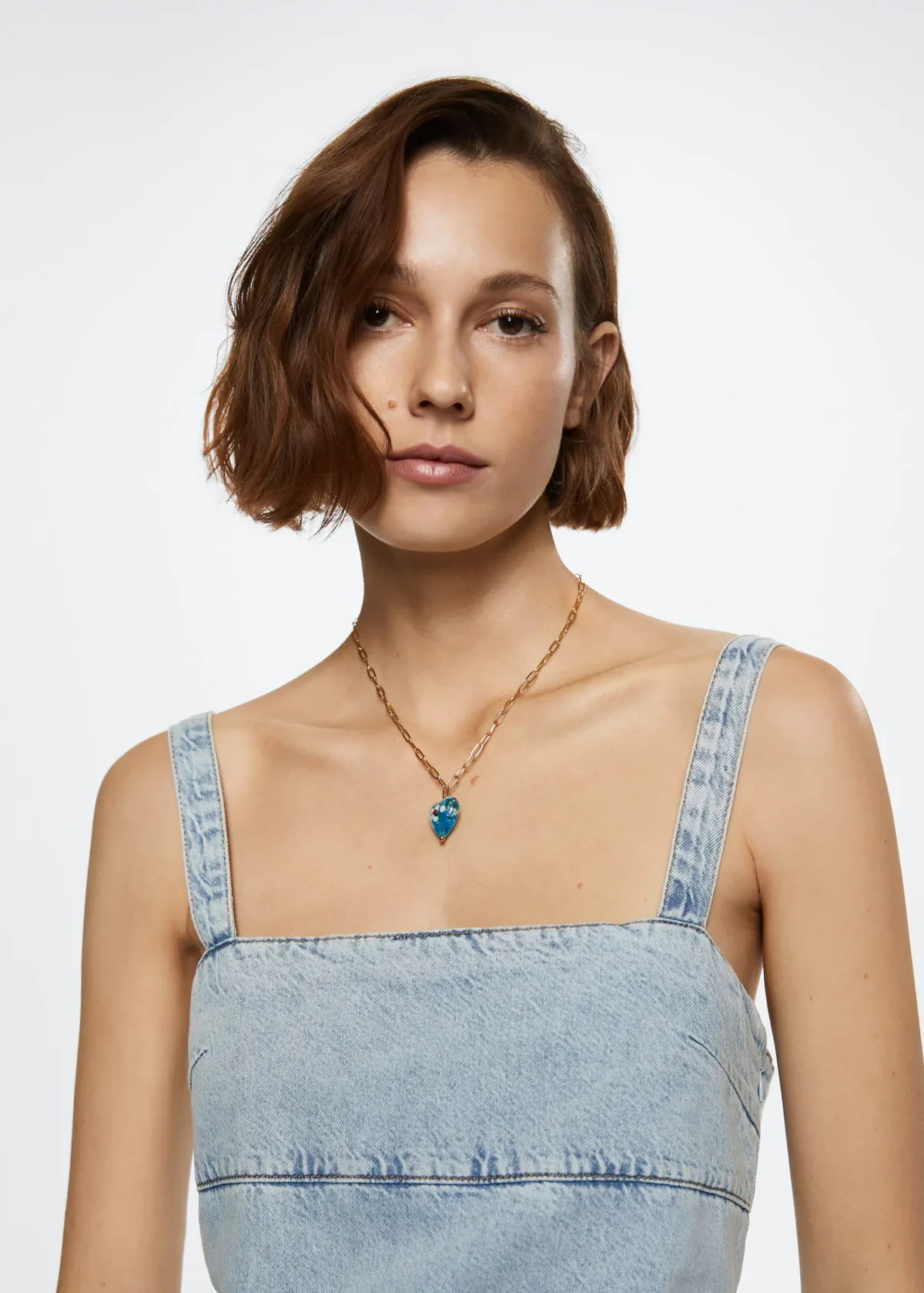 blue heart necklace - 图片 1