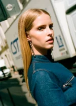 Faceted crystal hoop earrings - 图片 2